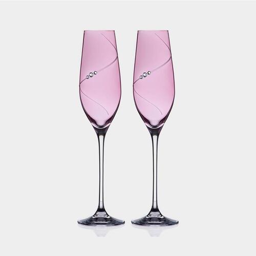 디아망떼 크리스탈 와인잔 핑크실루엣 샴페인 (210ml) 2P